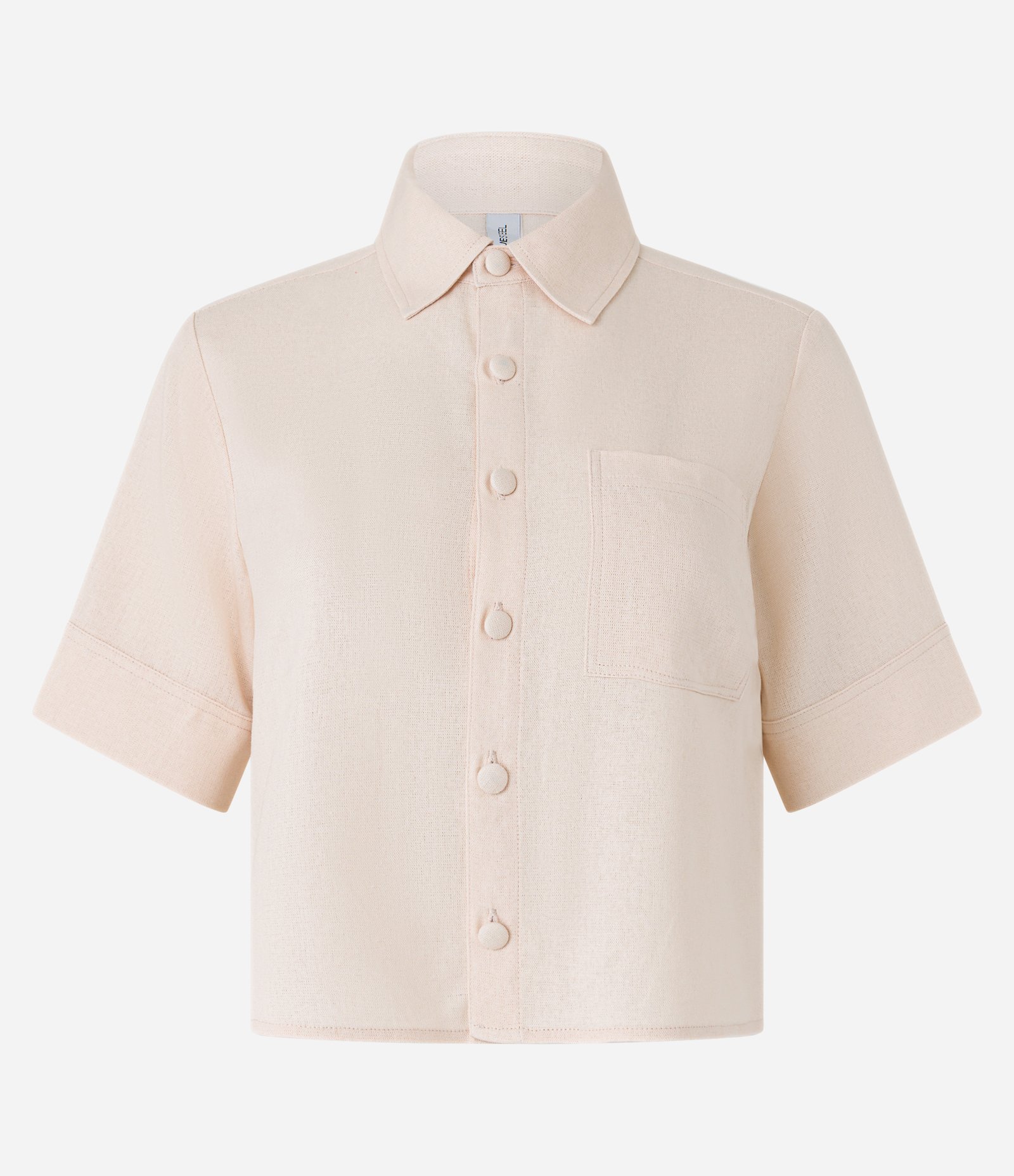 Camisa Curta em Viscose e Linho com Bolso 4