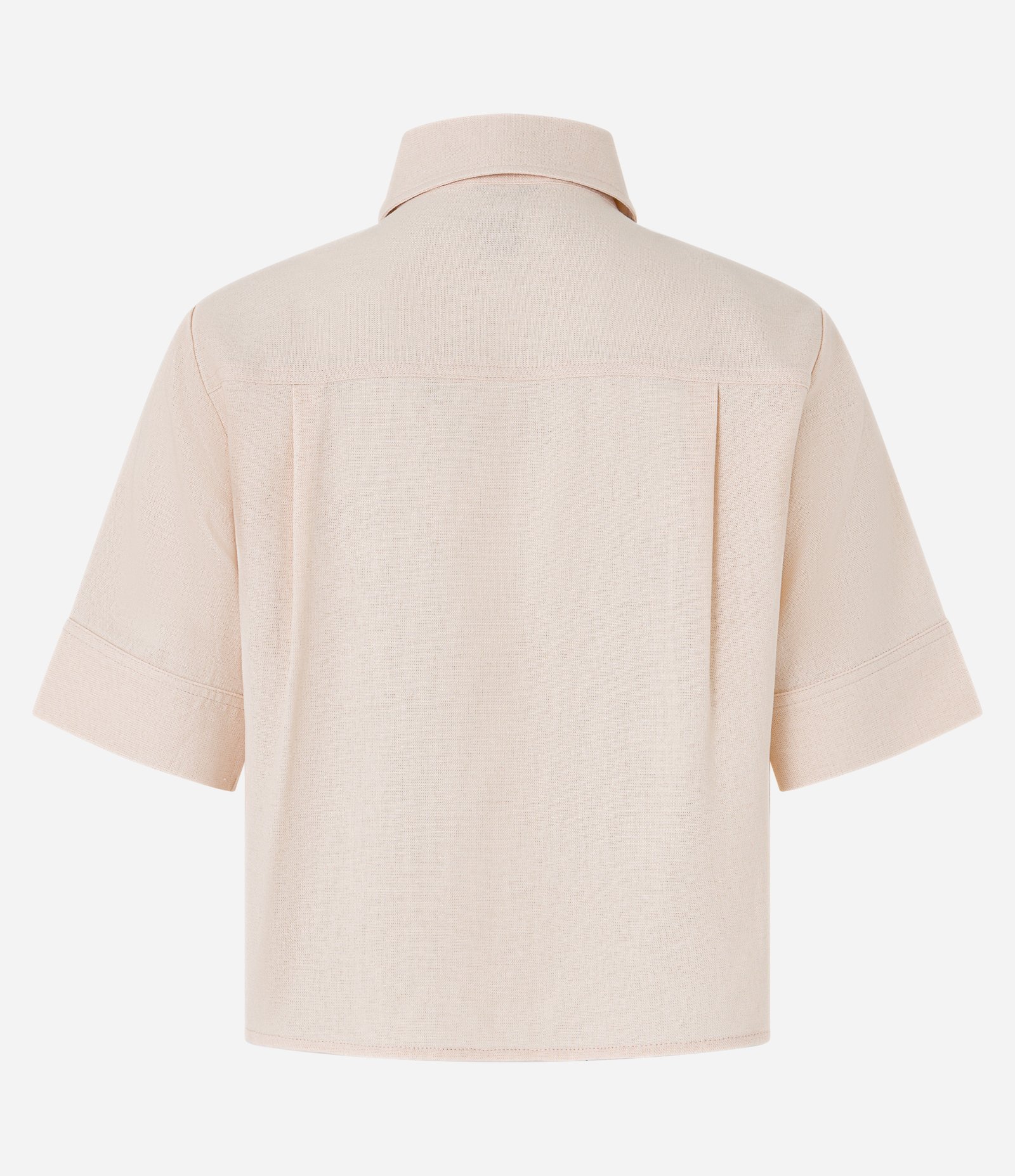 Camisa Curta em Viscose e Linho com Bolso 5