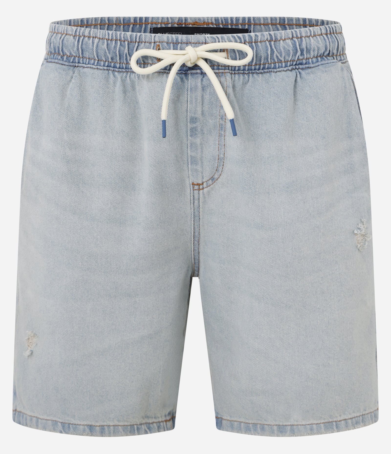 Bermuda Jeans com Cós Elástico e Etiqueta Aplicada Cinza 5