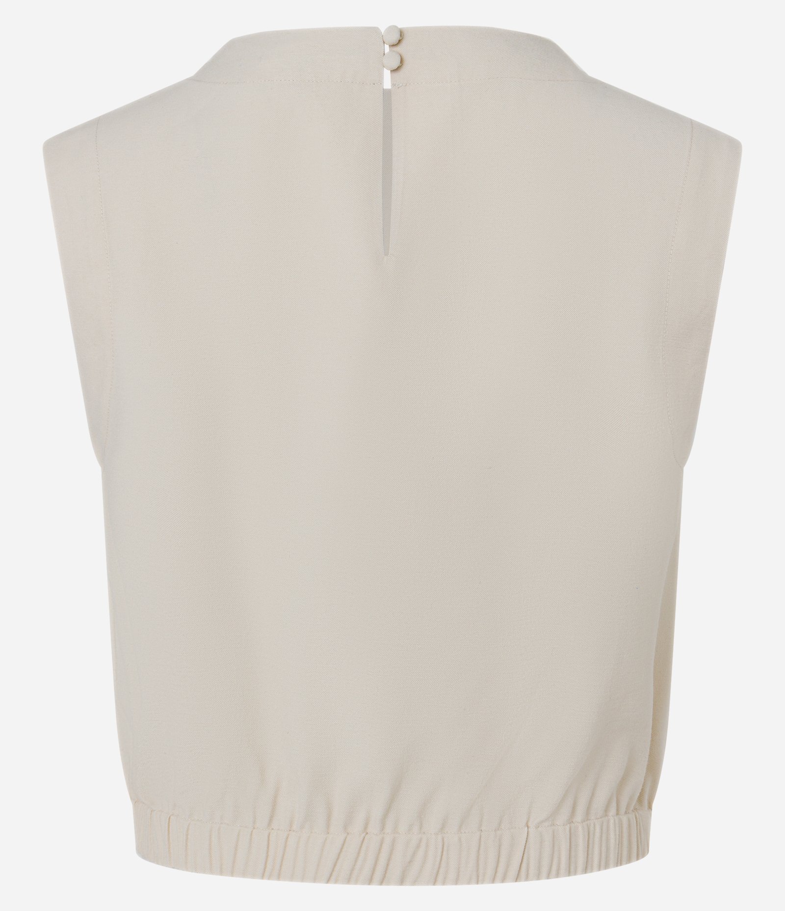 Blusa sem Manga em Viscose com Detalhe na Barra e Recortes Frontais Off White 7