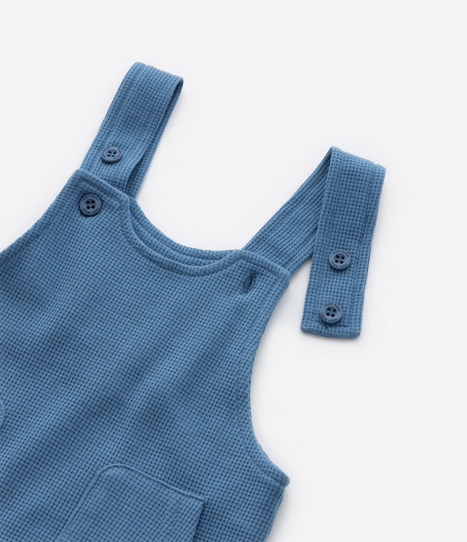 Jardineira Infantil Texturizada com Bolsos - Tam RN a 18 meses Azul 5