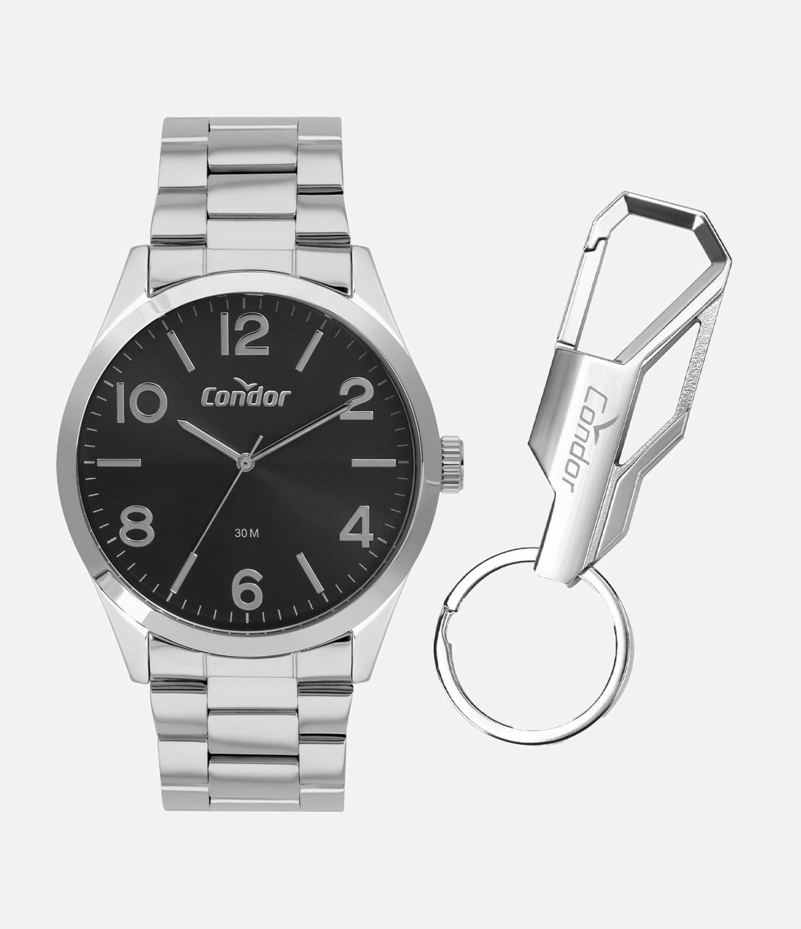 Kit Relógio Condor Masculino Analógico  Prata 3