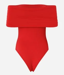 Body em Jersey Ombro a Ombro com Pala Larga