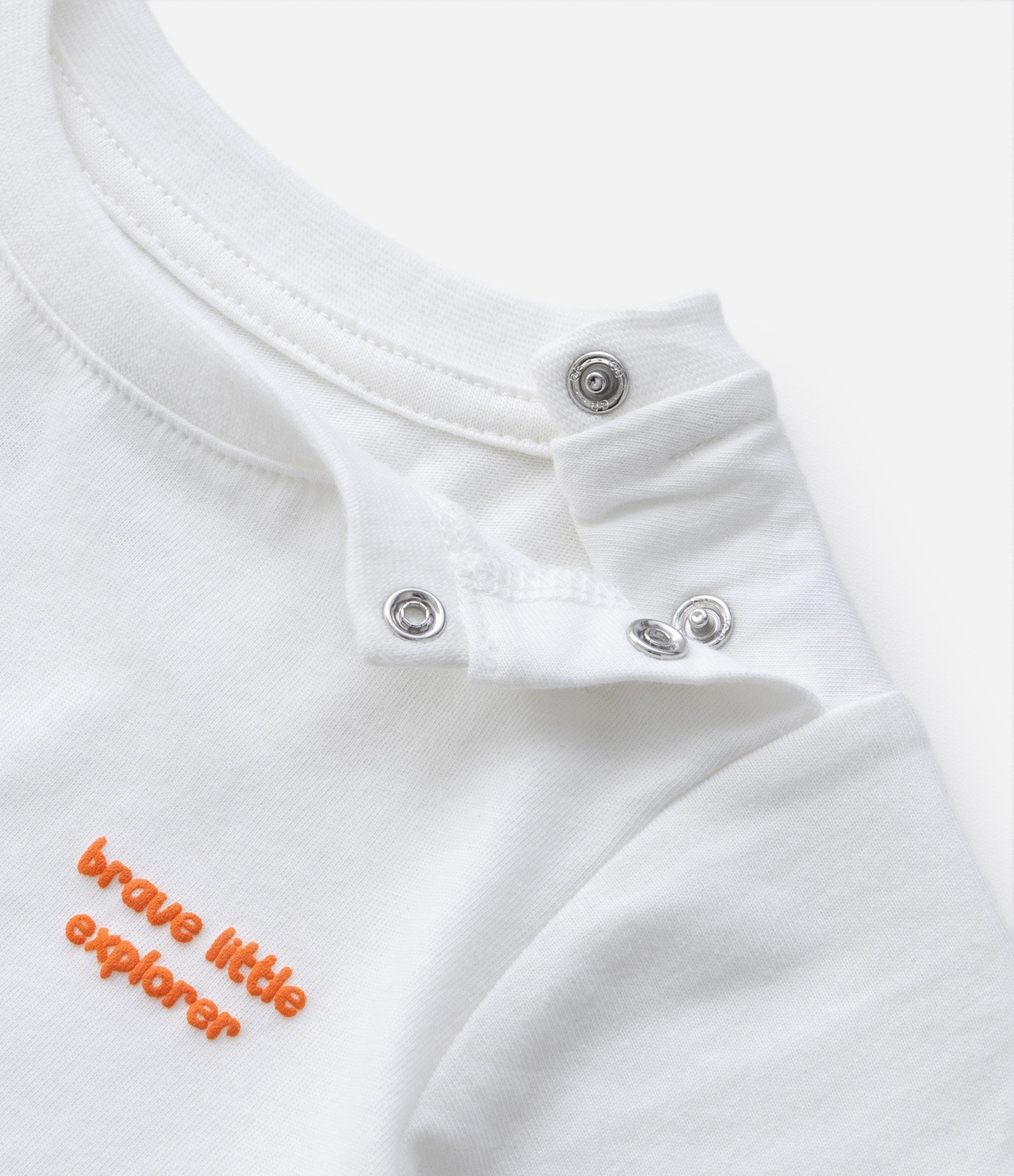 Conjunto Infantil com Estampa Leãozinho - Tam 0 a 18 meses Branco/Laranja 6