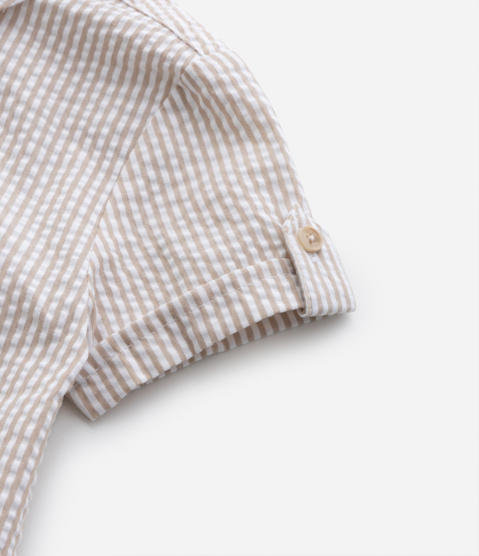 Camisa Infantil com Estampa Listrada - Tam 1 a 4 Anos Bege 4