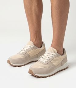 Tênis Jogging em Material Sintético com Textura