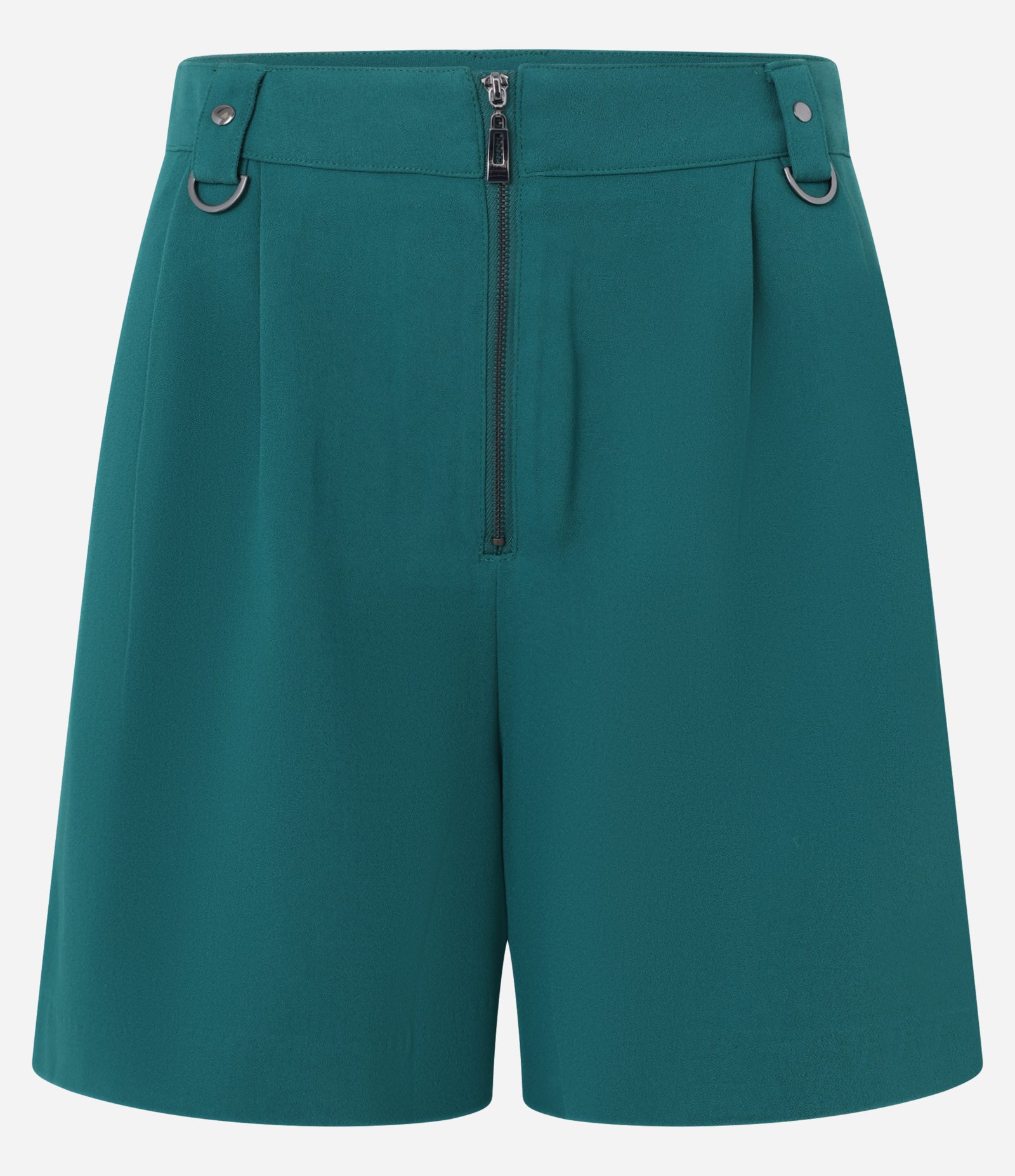 Short Cintura Alta Alfaiatado com Pregas e Fivelas Verde 5