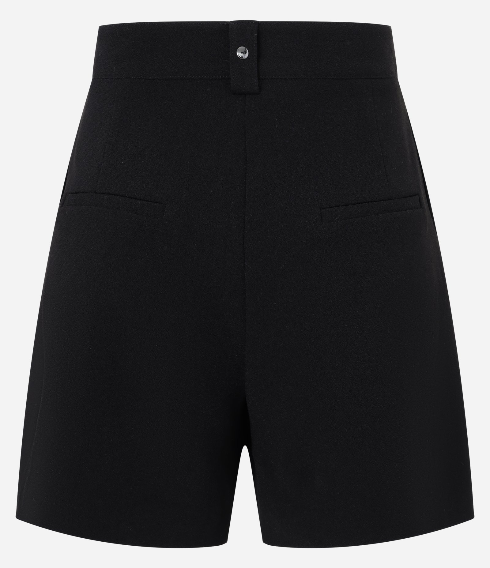 Short Cintura Alta Alfaiatado com Pregas e Fivelas Preto 6