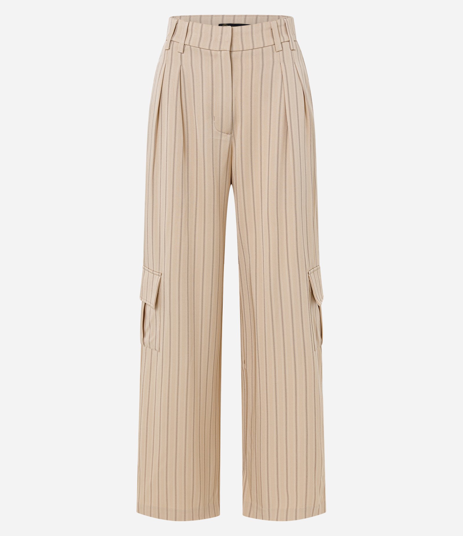 Calça Wide Leg Alfaiatada com Listras e Bolso Cargo 5