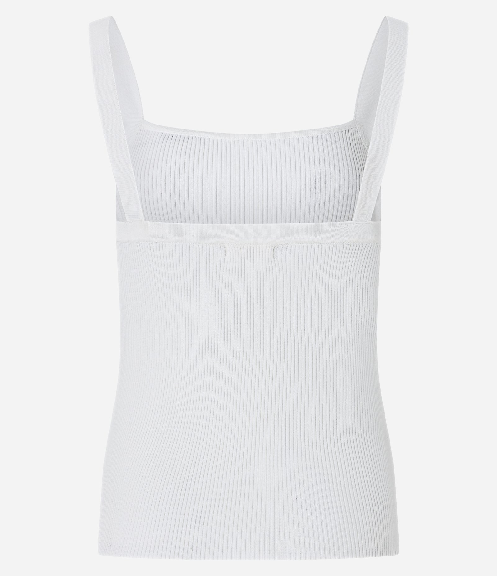 Blusa de Alça em Tricô com Decote Quadrado Branco 3