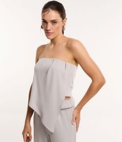 Blusa Tomara que Caia em Moletom com Ponto e Abertura Lateral