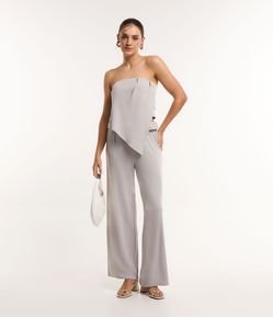 Calça Fluída em Moletom com Amarração no Cós