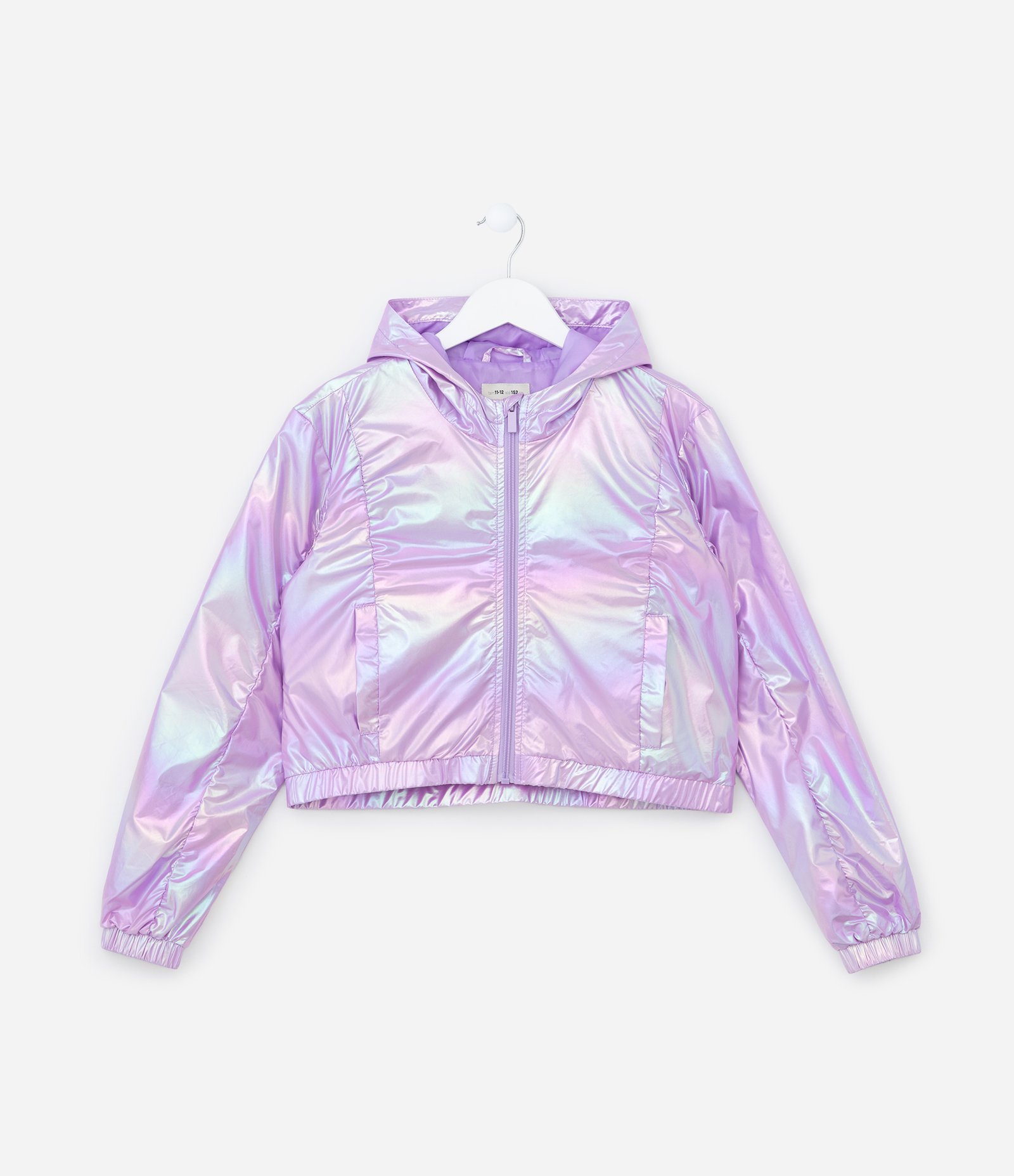 Jaqueta Quebra Vento Infantil Holográfica - Tam 5 a 14 Anos Lilás 1