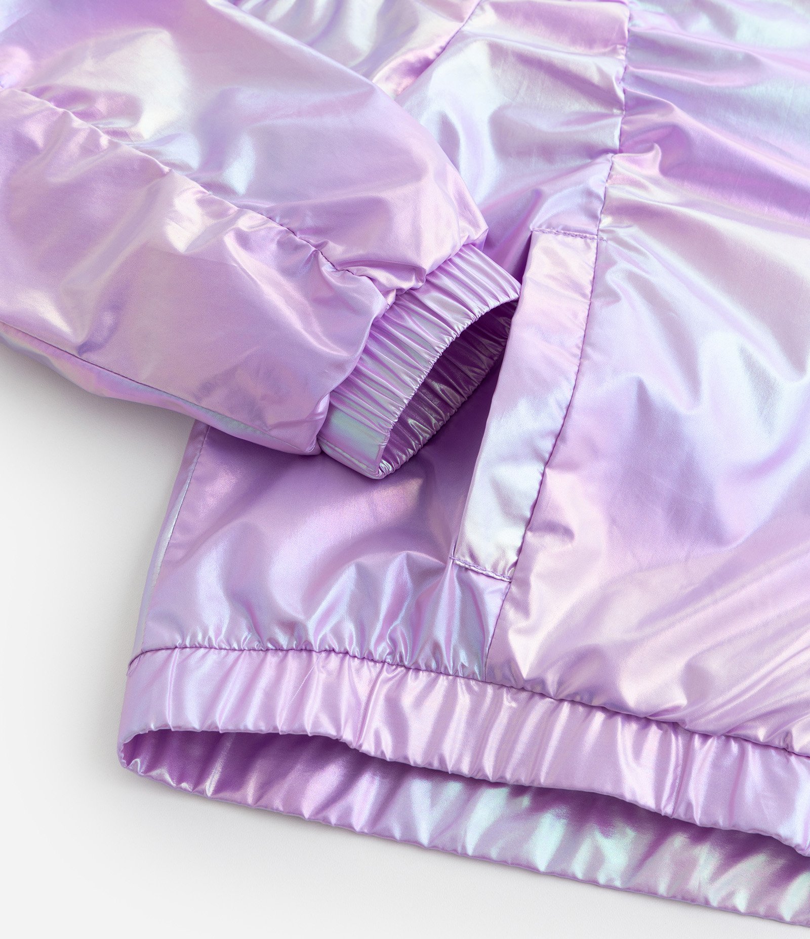 Jaqueta Quebra Vento Infantil Holográfica - Tam 5 a 14 Anos Lilás 4