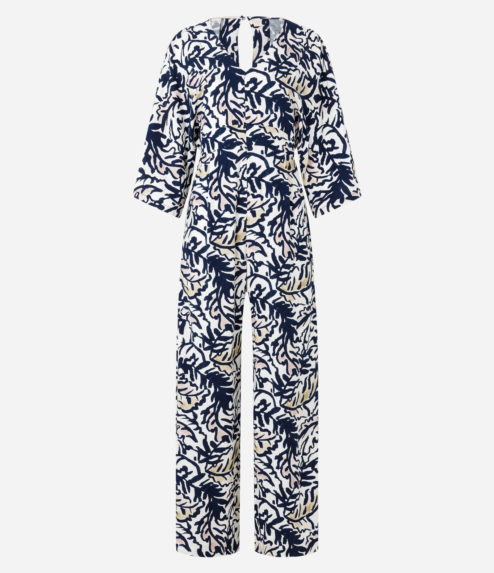 Macacão em Viscose com Elástico na Cintura e Estampa Floral Azul 5