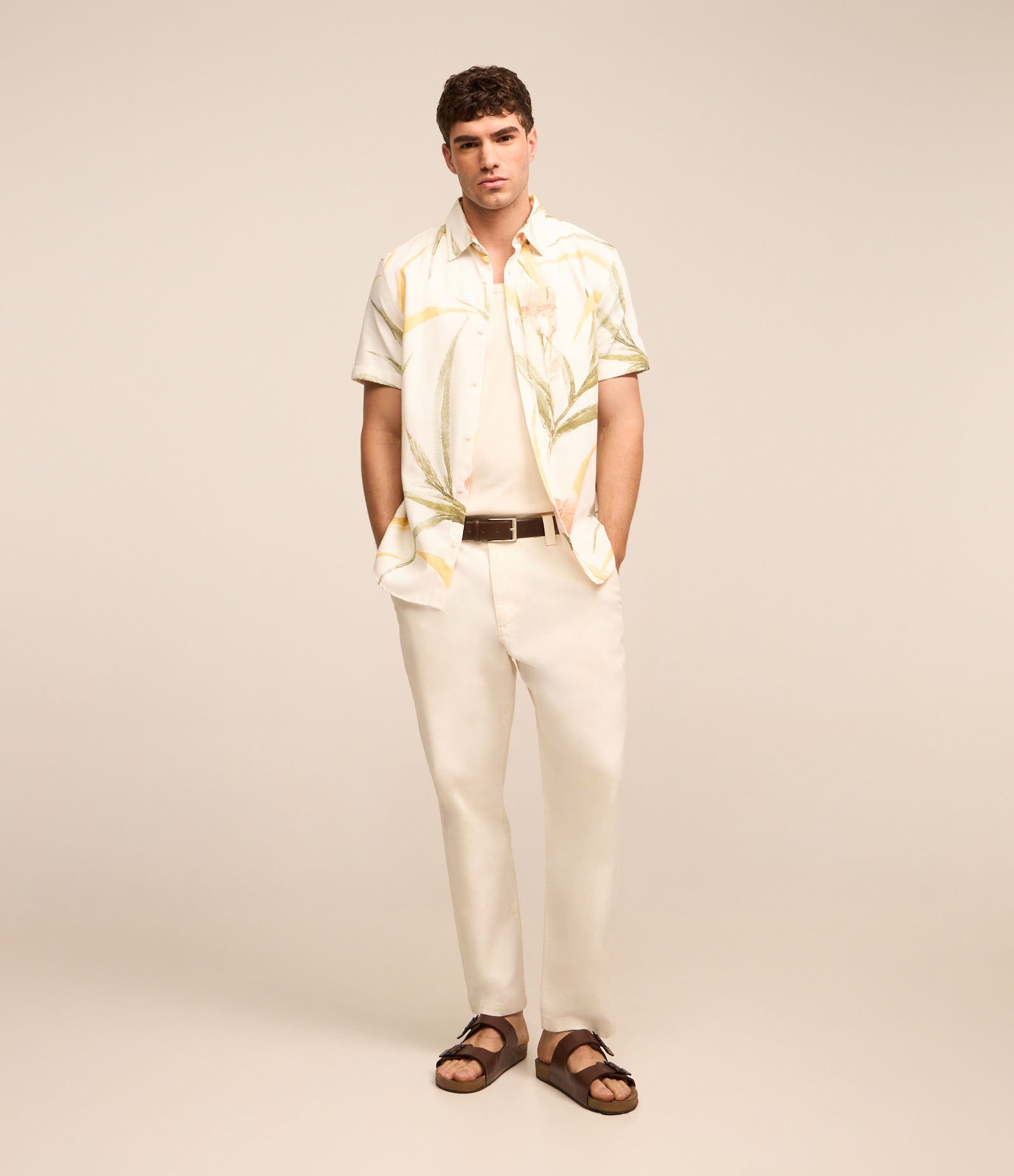 Camisa com Textura e Estampa Floral Branco 2