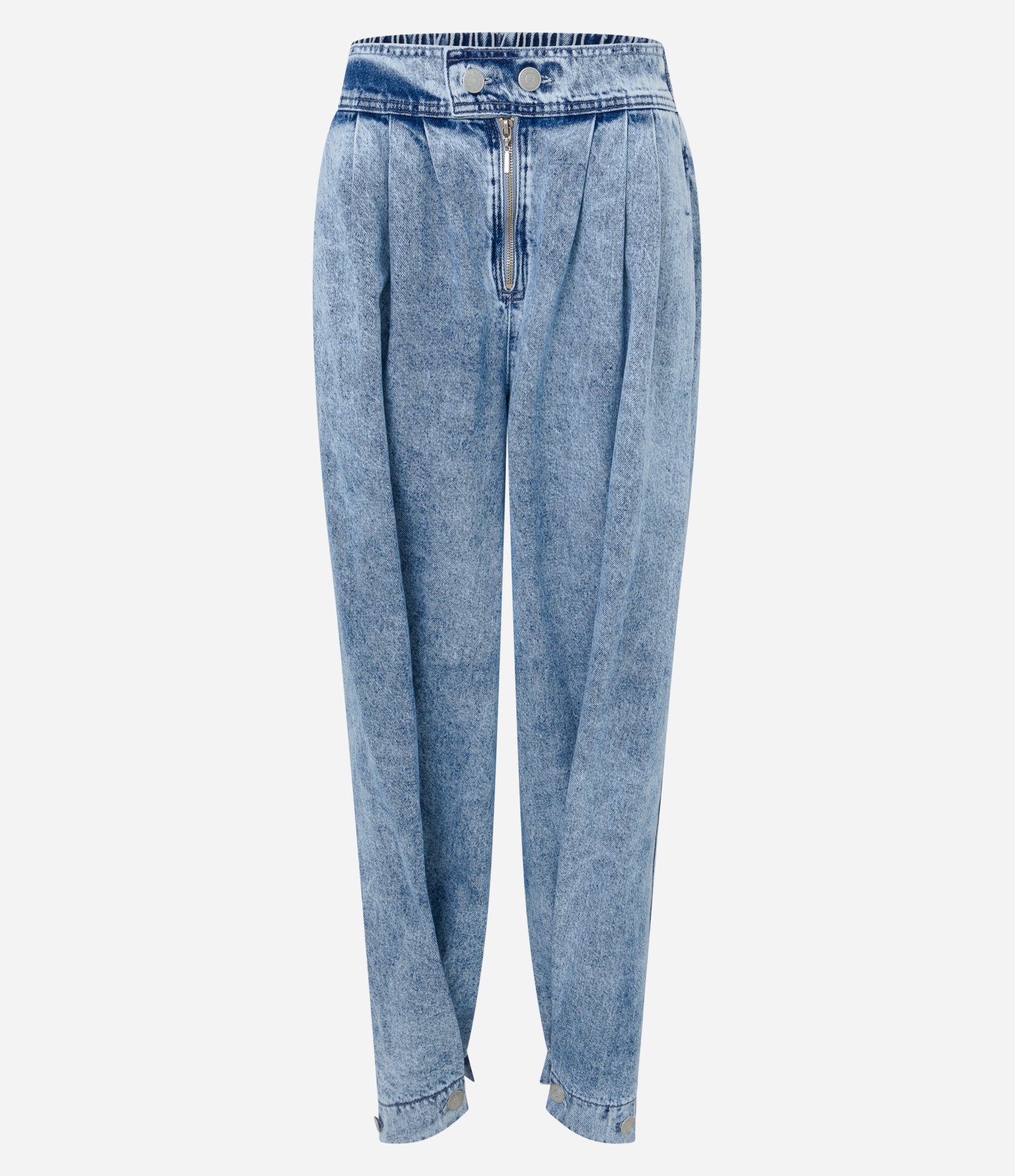 Calça Balloon Jeans com Duas Opções de Ajustes na Barra Azul 7
