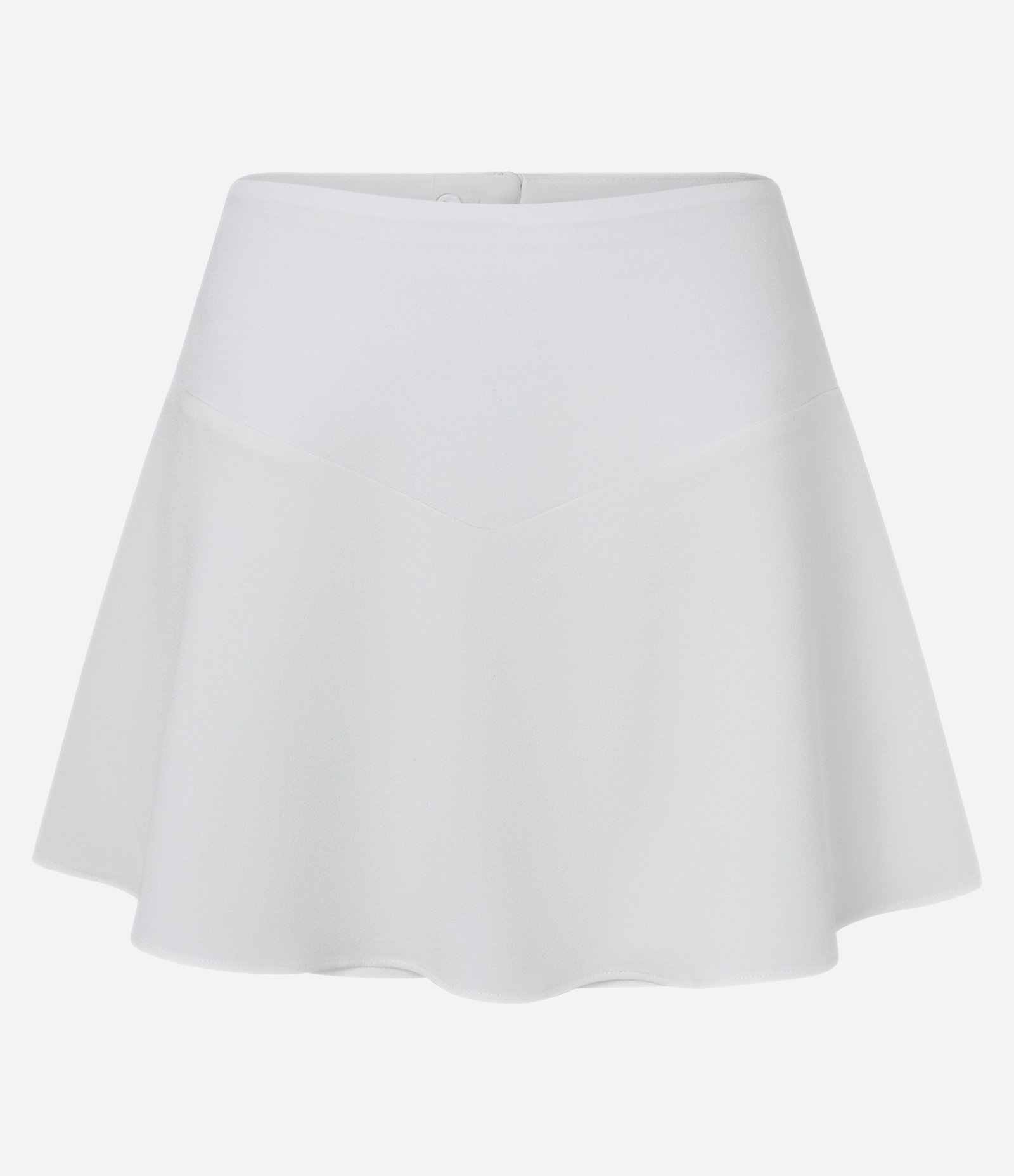 Short Saia Curto em Crepe Soltinho com Zíper Branco 5