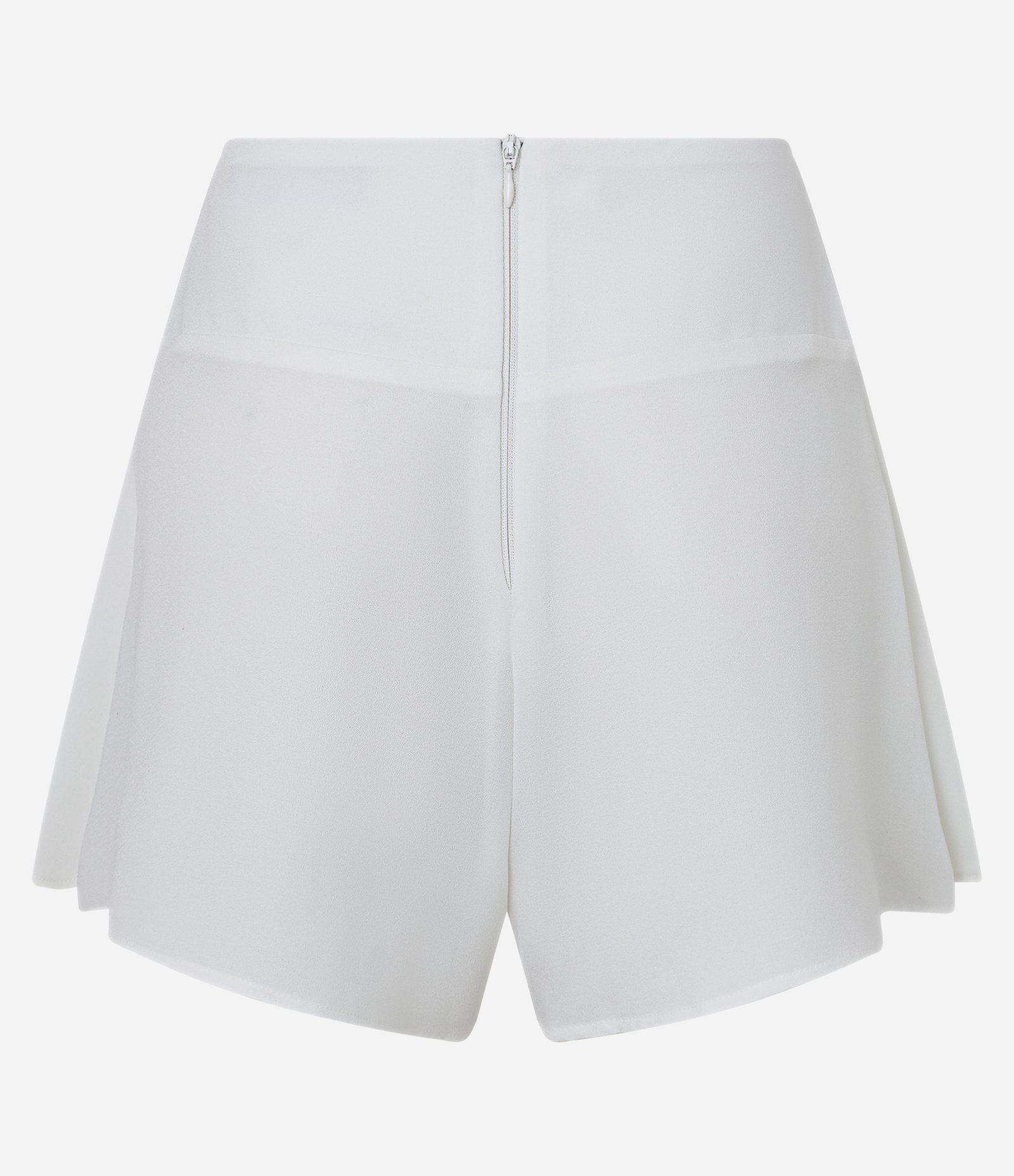 Short Saia Curto em Crepe Soltinho com Zíper Branco 6