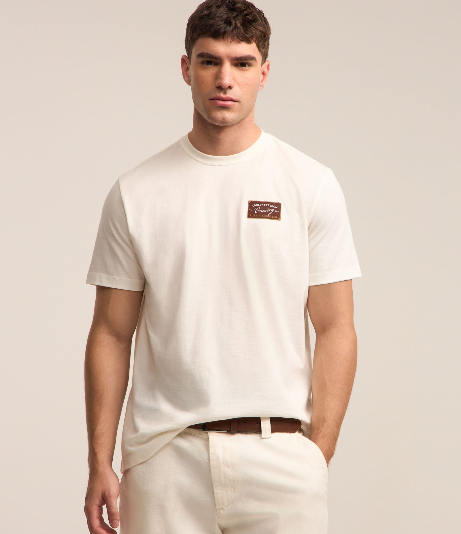 Camiseta em Algdoão com Estampa Country Branco 2