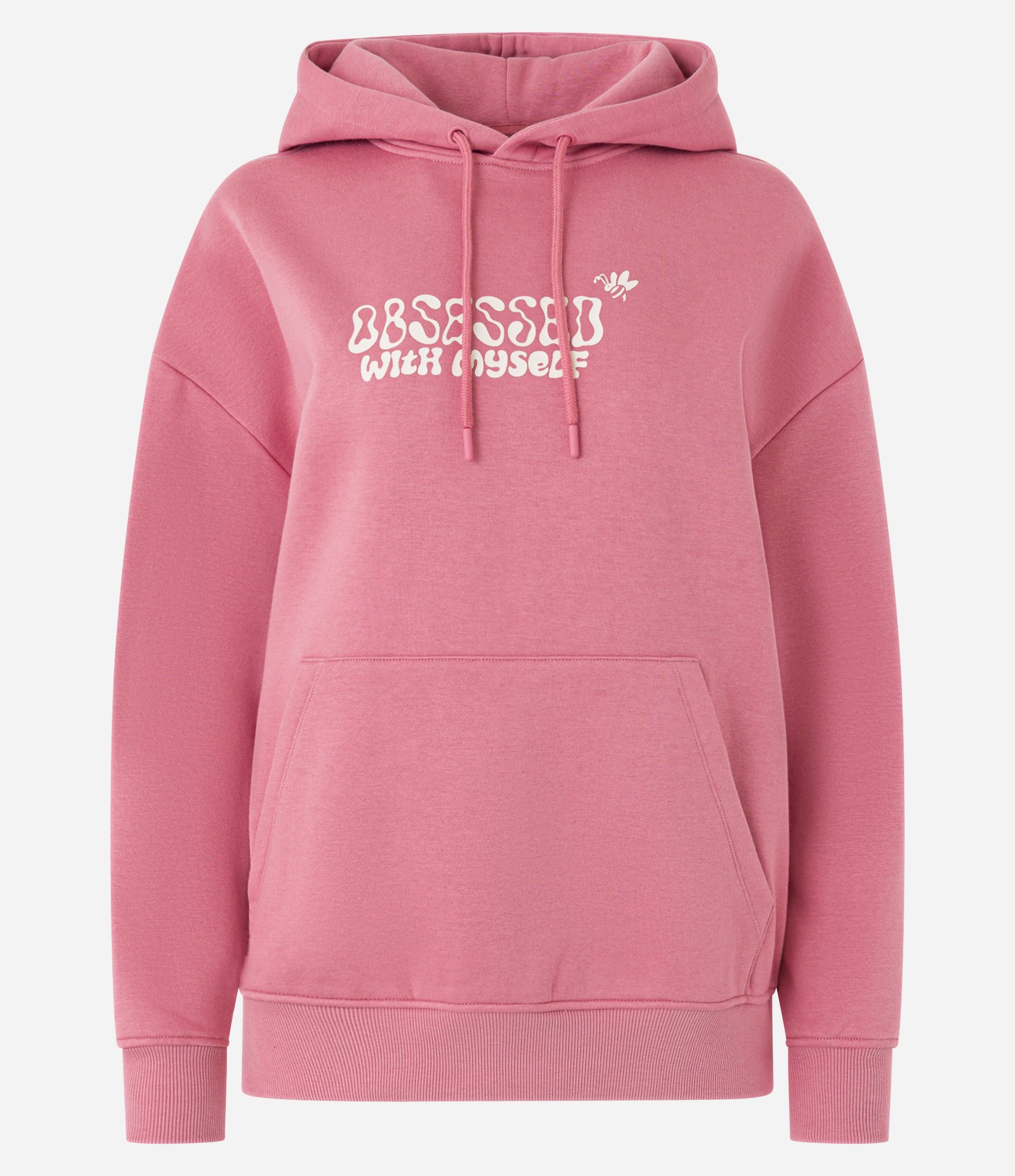 Blusão Alongado em Moletom com Forro Fleece e Estampa em Lettering Rosa 5