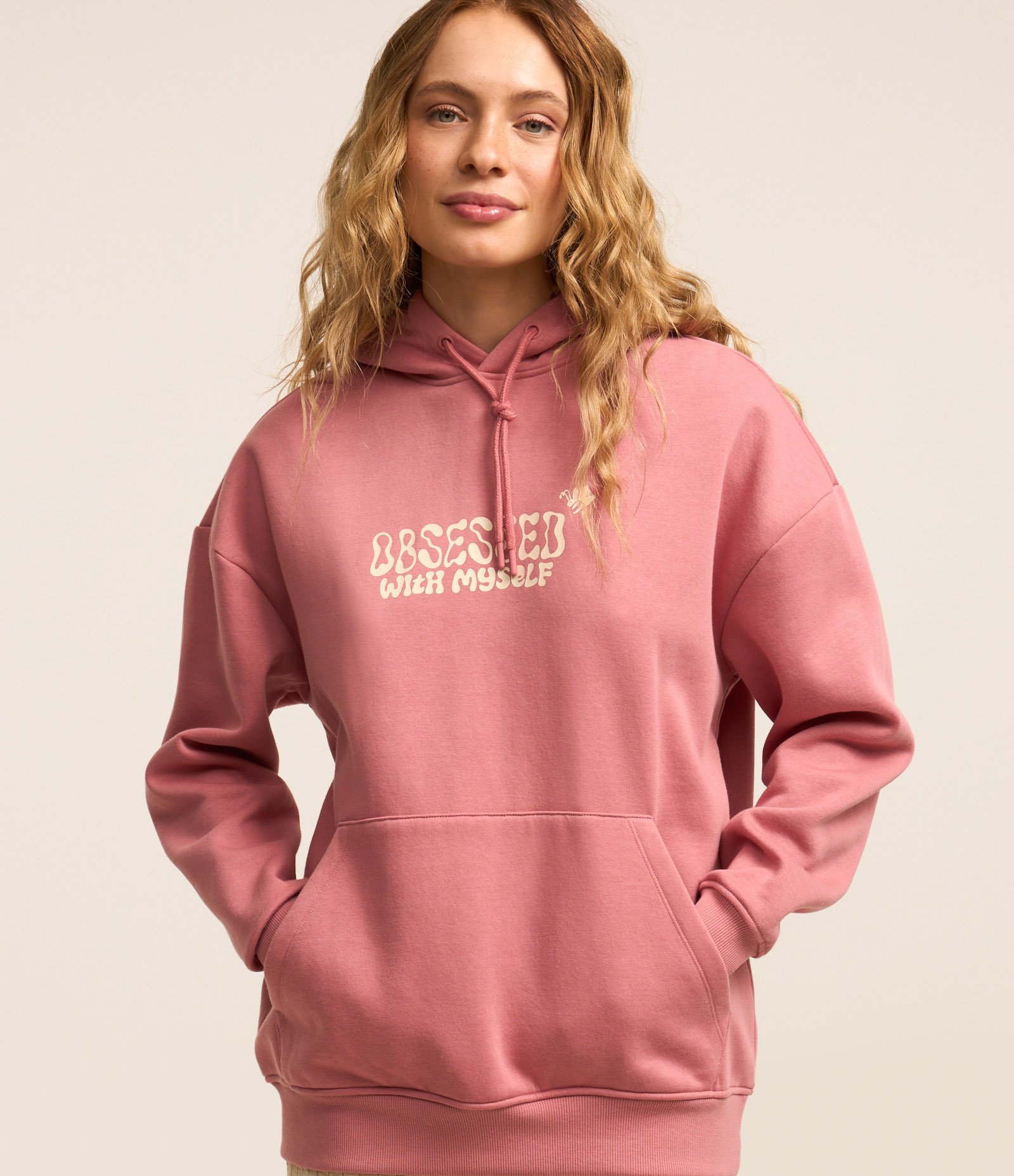 Blusão Alongado em Moletom com Forro Fleece e Estampa em Lettering Rosa 3