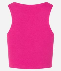 Blusa Cropped sem Manga em Algodão com Textura Canelada