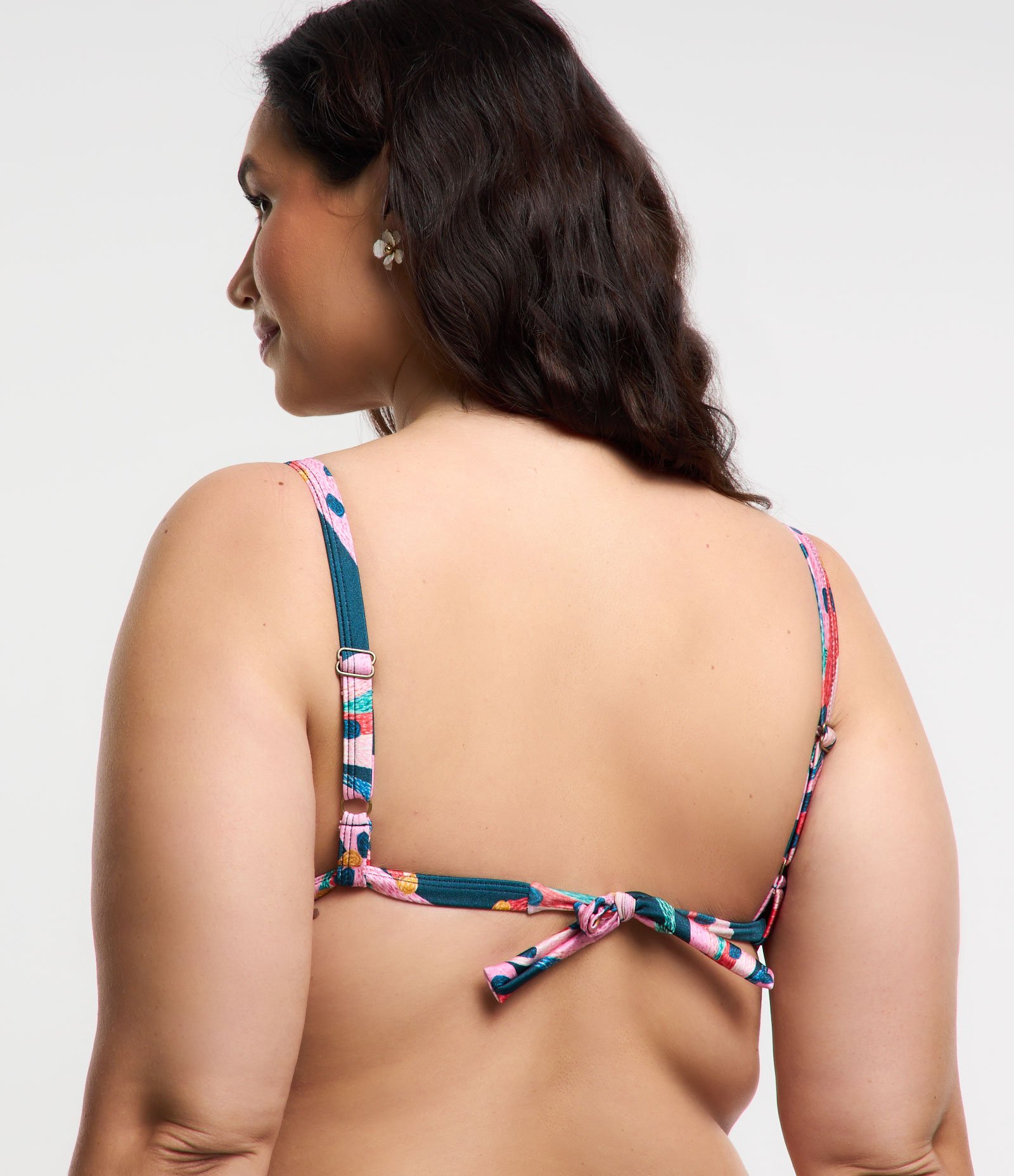 Biquíni Top Cortininha em Microfibra Estampada de Bananas Curve & Plus Size Multicores 4