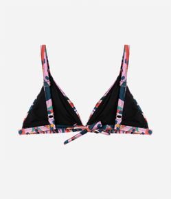 Biquíni Top Cortininha em Microfibra Estampada de Bananas Curve & Plus Size