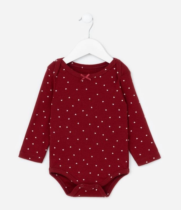 Body Infantil com Estampa Mini Corações - Tam 0 a 18 meses