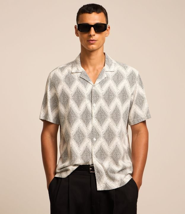 Camisa Boxy em Viscolinho Estampada
