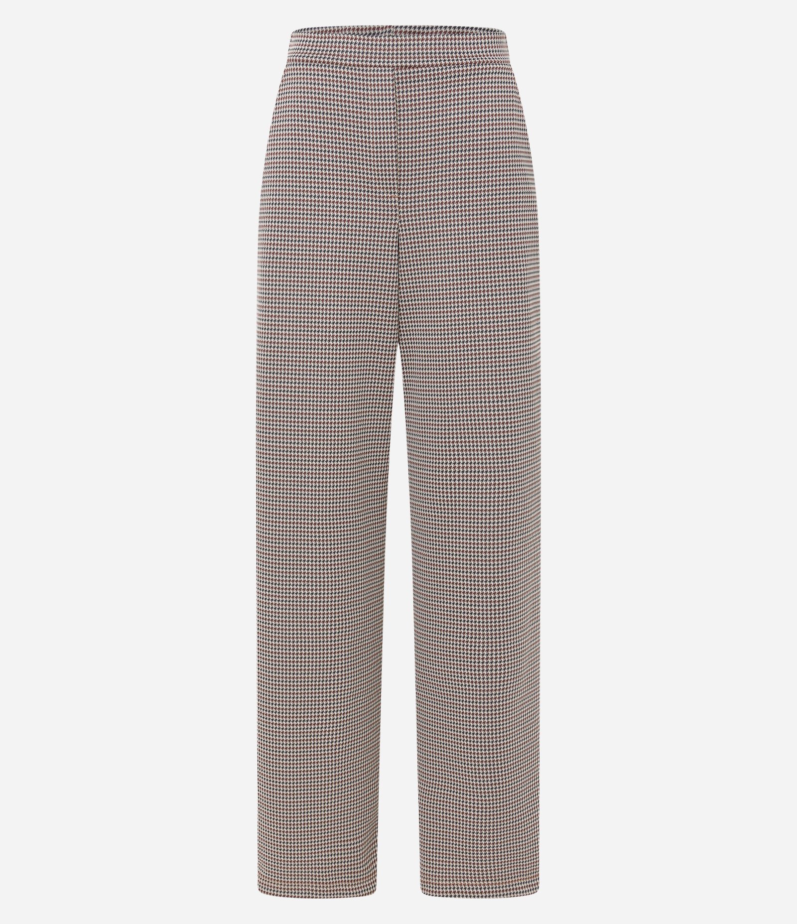 Calça Reta em Jacquard Xadrez Marrom 6