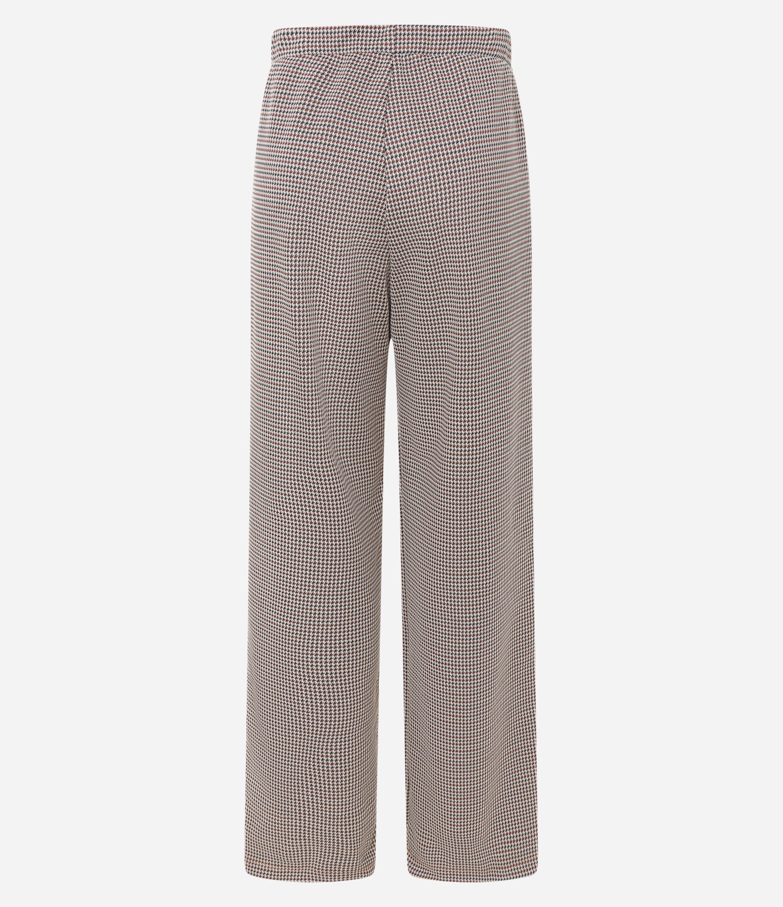 Calça Reta em Jacquard Xadrez Marrom 7