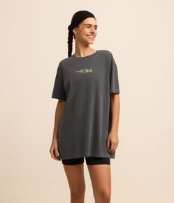 Camiseta Esportiva em Algodão com Estampa Active