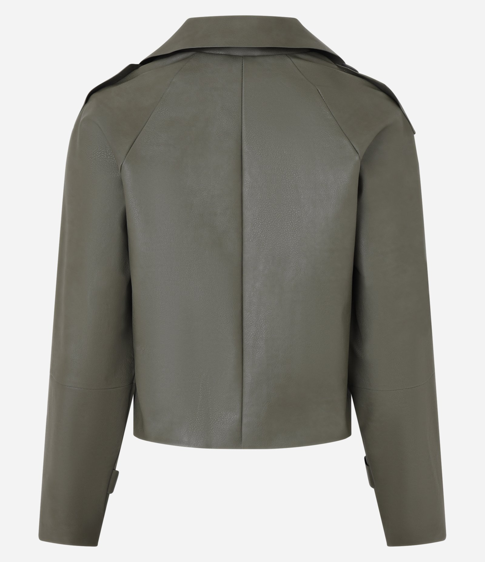 Trench Coat em PU com Abertura Dupla Verde 7