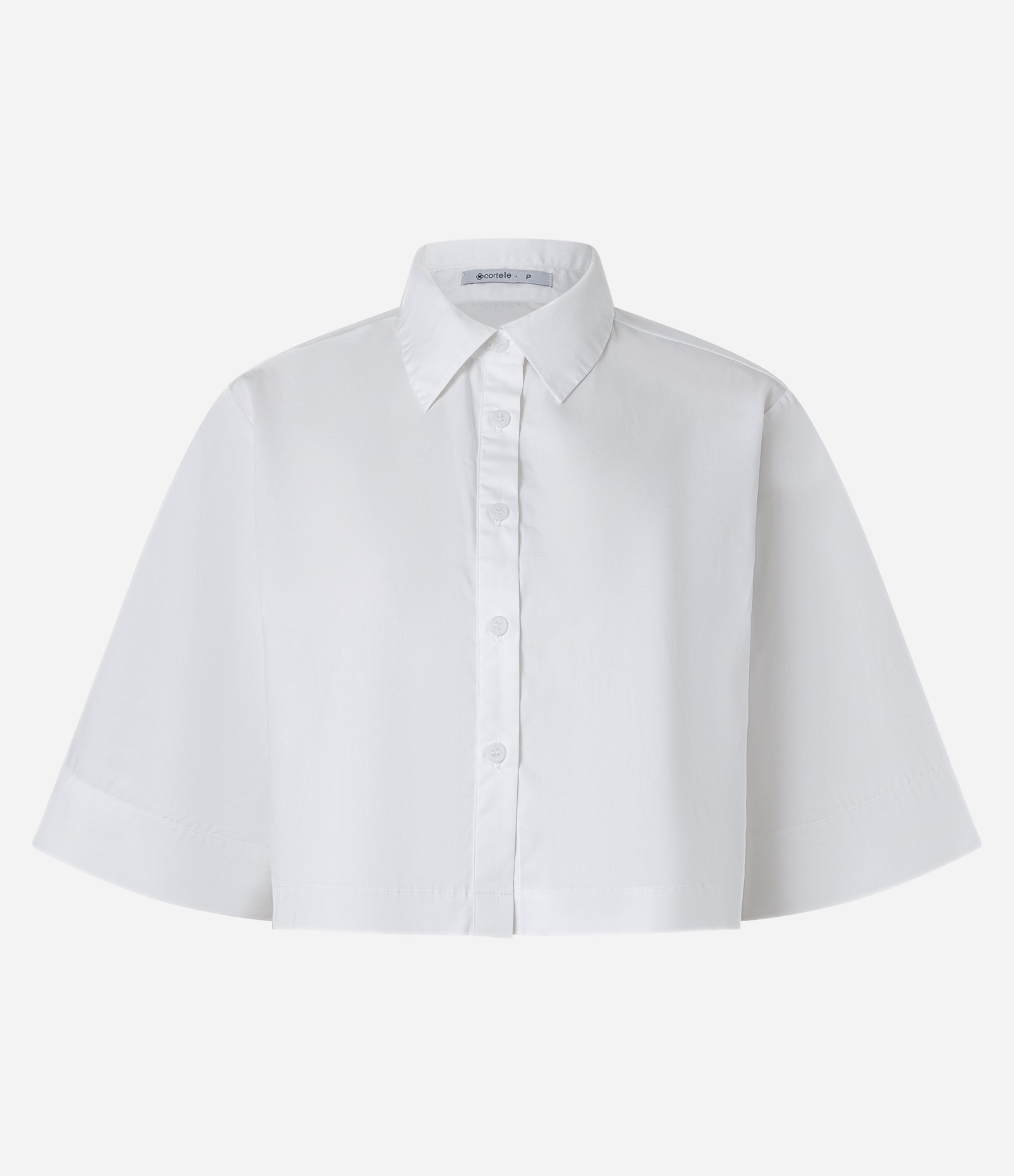 Camisa Cropped em Tricoline Branco 7