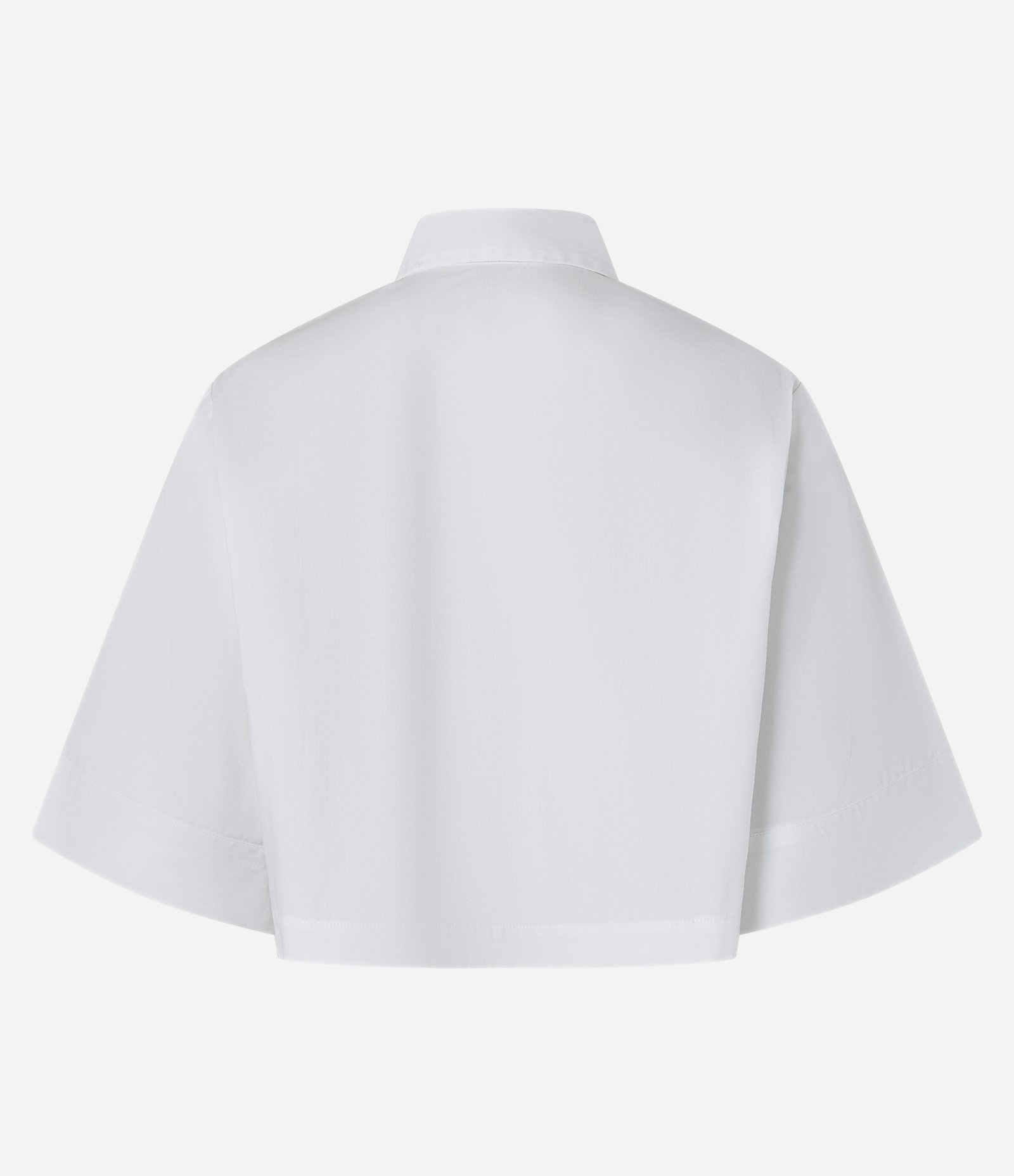 Camisa Cropped em Tricoline Branco 8