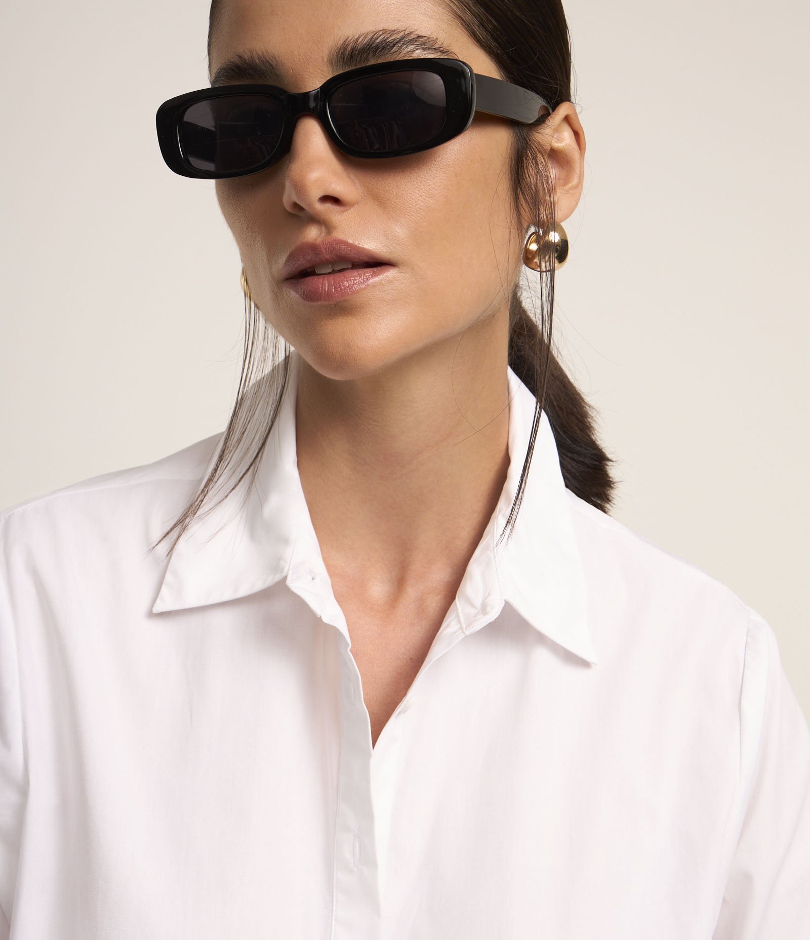 Camisa Cropped em Tricoline Branco 4