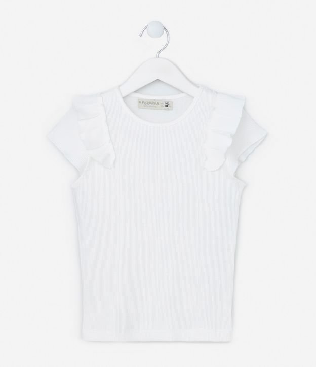 Blusa Infantil em Ribana com Babadinhos - Tam 5 a 14  Anos