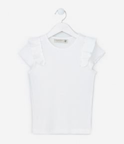 Blusa Infantil em Ribana com Babadinhos - Tam 5 a 14  Anos