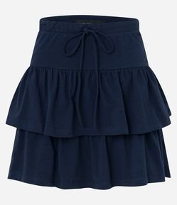 Saia Curta com Babados e Amarração no Cós