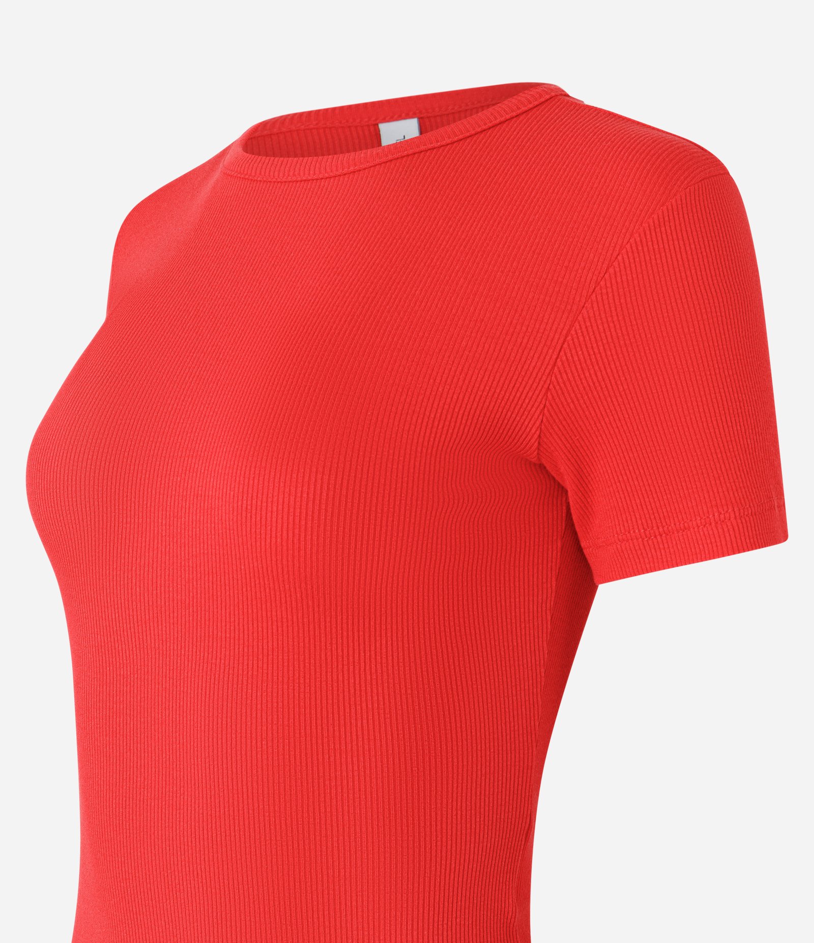 Blusa Básica Texturizada em Viscose com Acabamento Frufru Vermelho 2
