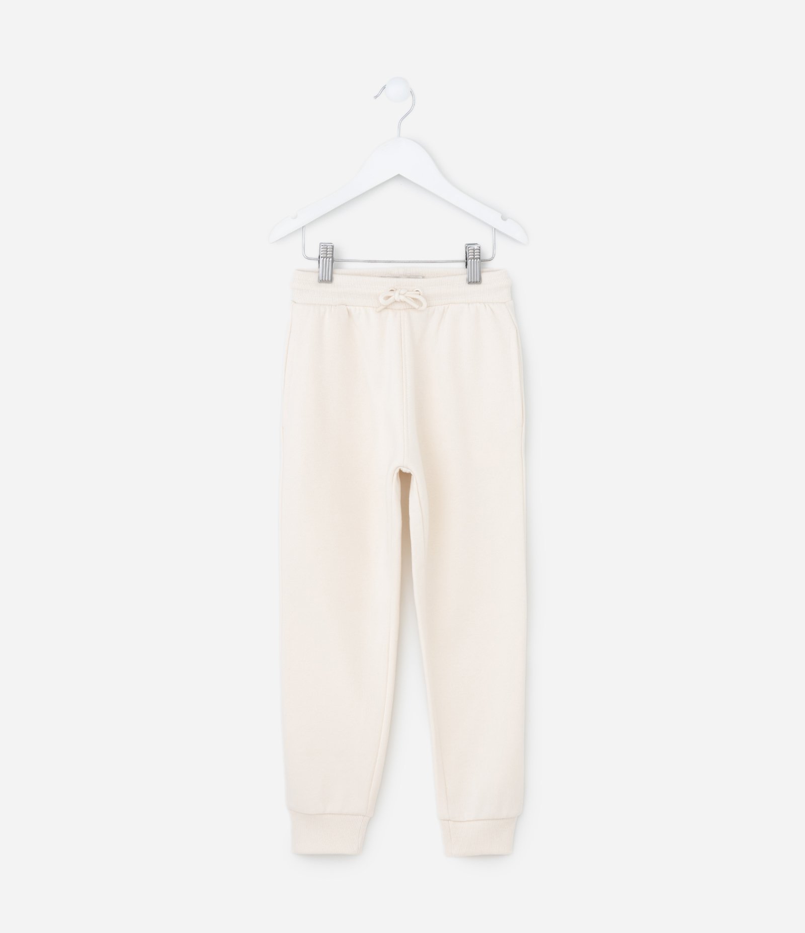 Calça Jogger Infantil em Moletom Quentinho - Tam 5 a 14 Anos Off White 1