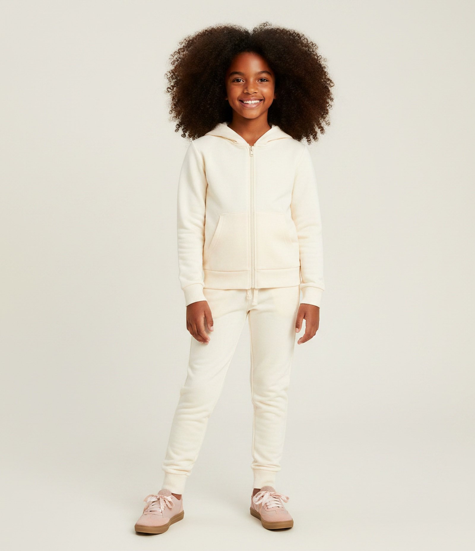 Calça Jogger Infantil em Moletom Quentinho - Tam 5 a 14 Anos Off White 1