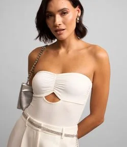 Body Jersey Tomara que Caia com Franzidinho com Bojo Removível