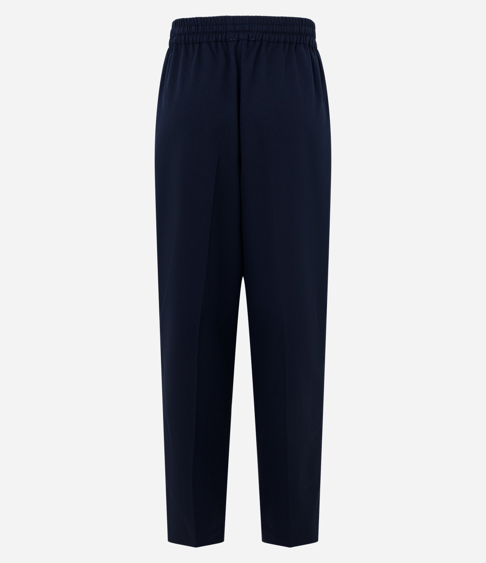 Calça Reta com Elástico no Cós e Listras Contrastante Azul 7