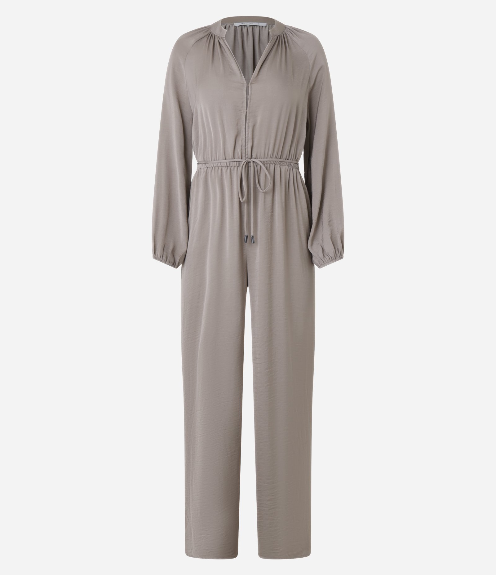 Macacão Acetinado Manga Longa em Microfibra Marrom 6