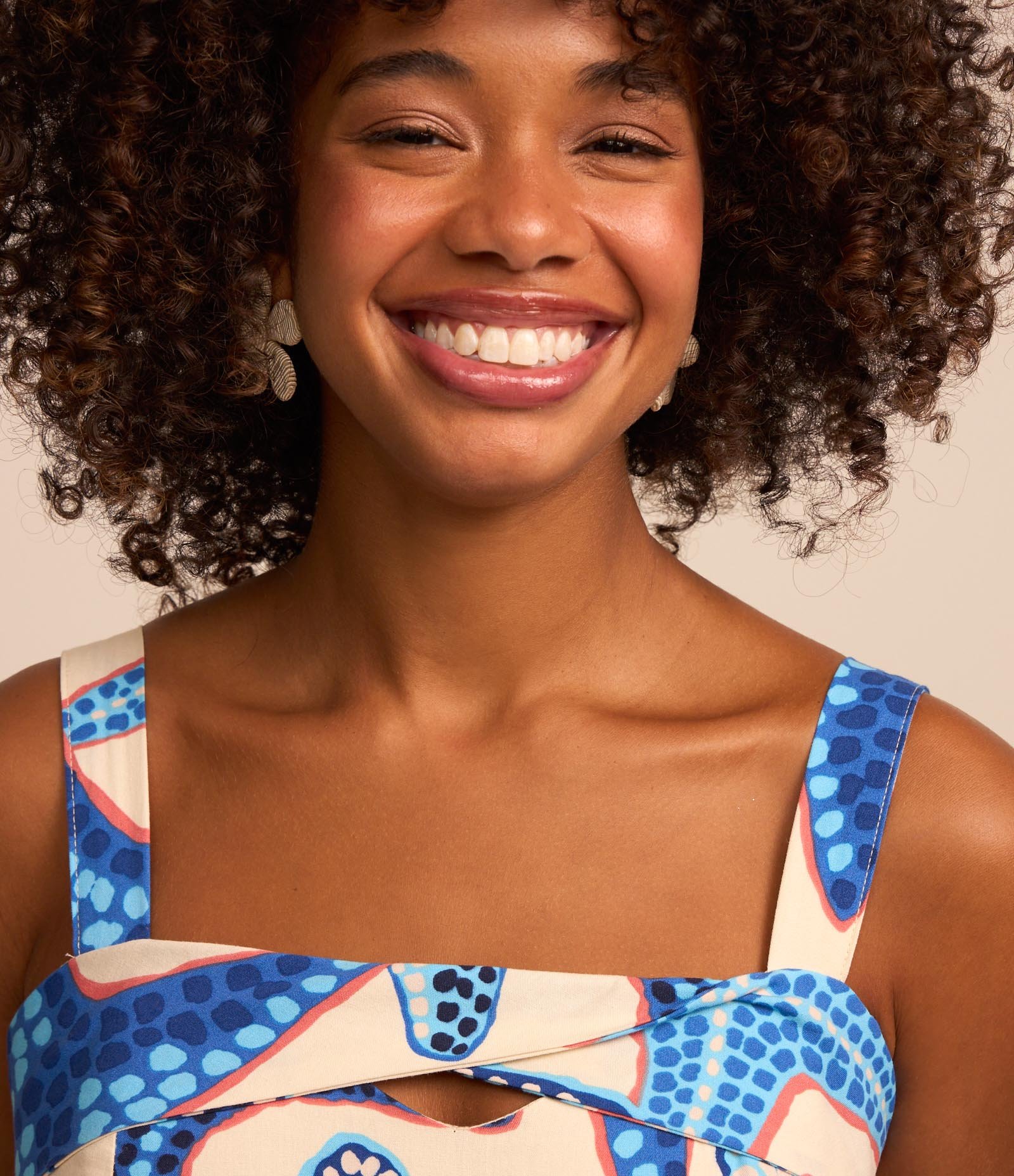 Blusa Cropped em Tricoline com Estampa Estrelas do Mar Azul 3