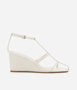 Sandália Anabela em PU com Tira Salomé