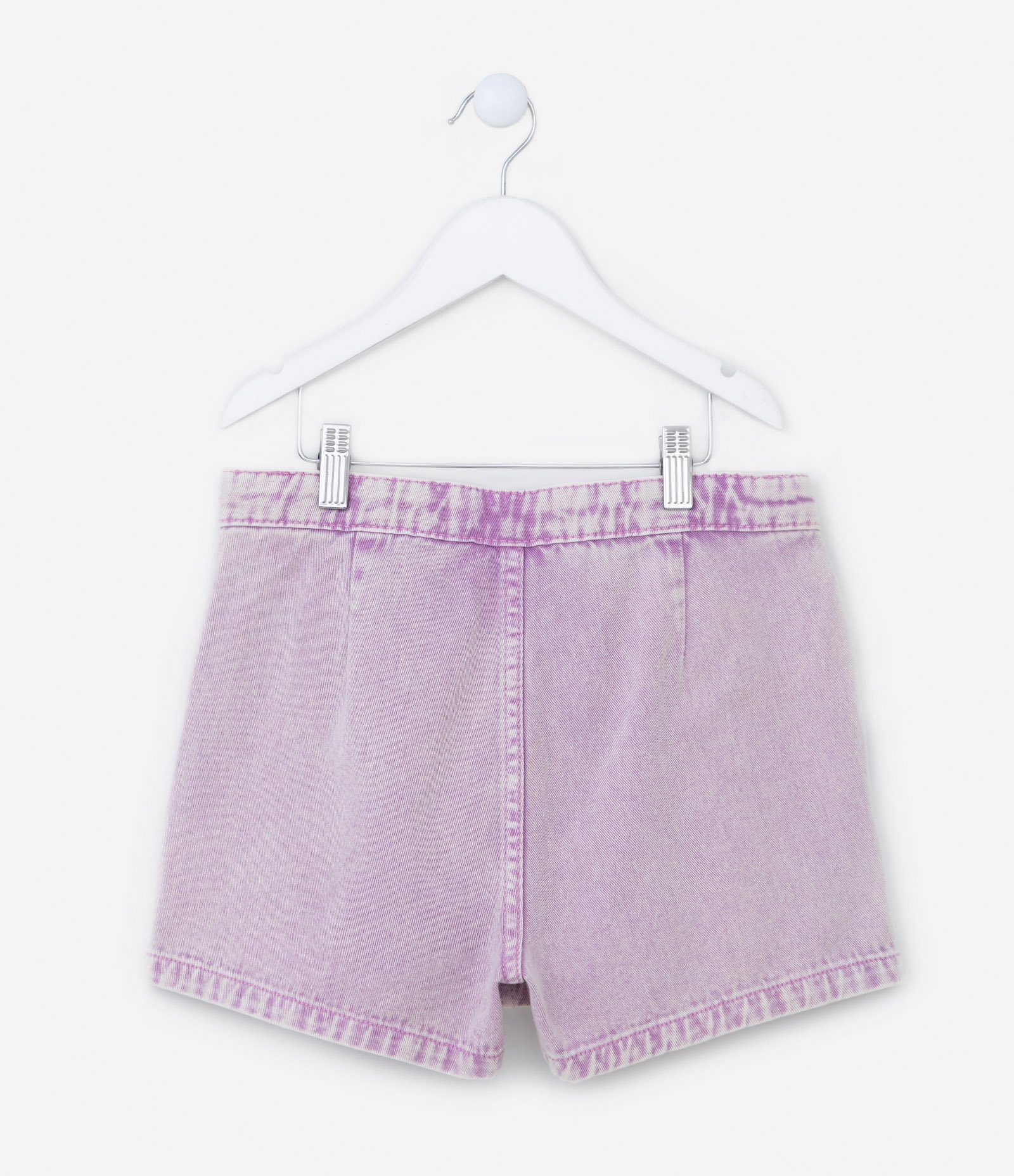 Short Saia Infantil em Sarja com Bolso Cargo - Tam 5 a 14 Anos Lilás 2